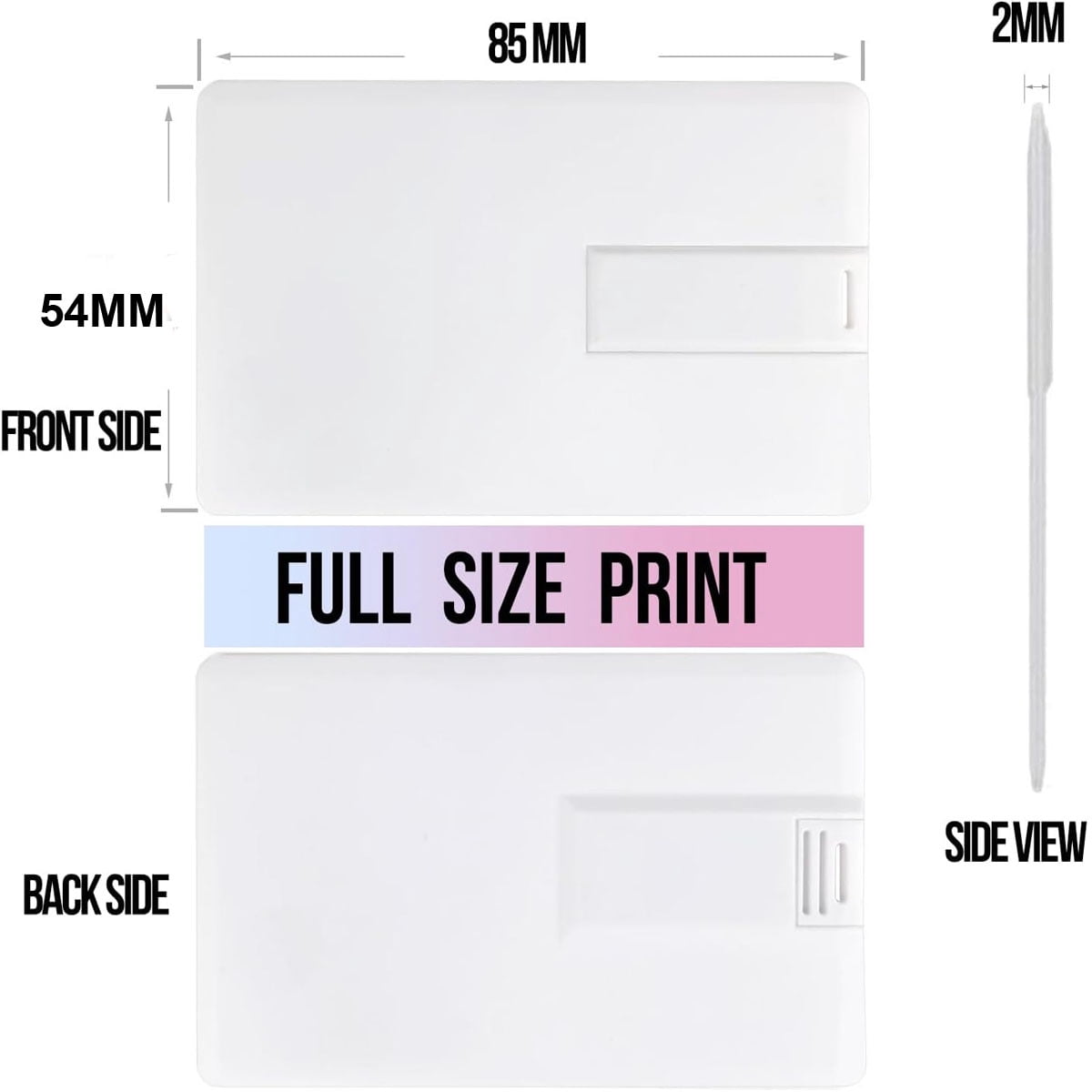 50PACK USB Flash Drives Credit Card Bank Card Shape Flash Drive Memory Stick Key Credit 2GB 2G USB Drive - Bulk Flash Drives（50 Pcs (White Card)