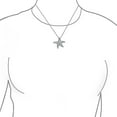 thumbnail image 3 of Bling Jewelry Womens Nautical Beach Large Starfish Pave CZ Pendant Necklace Sterling Silver 1.25 Inch, 3 of 5