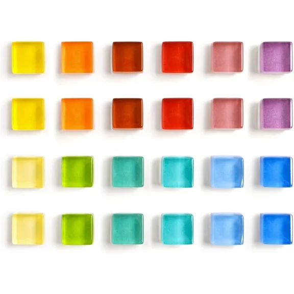 Fridge Magnet,Square Whiteboard Magnets for Office and Classroom,Colorful Decorative Magnets for Kitchen and Locker,Cute Refrigerator Magnets,24 Pcs,0.39 Inch
