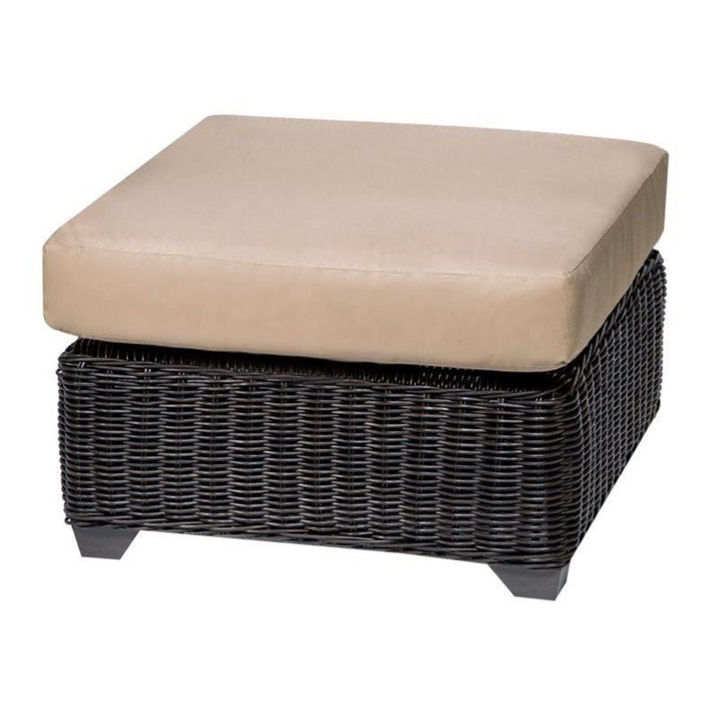 Tkc Venice Patio Wicker Ottoman In Wheat Walmart Canada