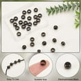 thumbnail image 4 of 30 cuentas redondas de acero inoxidable negro de 8 mm para pulseras, pendientes y manualidades (orificio de 5 mm), 4 of 9