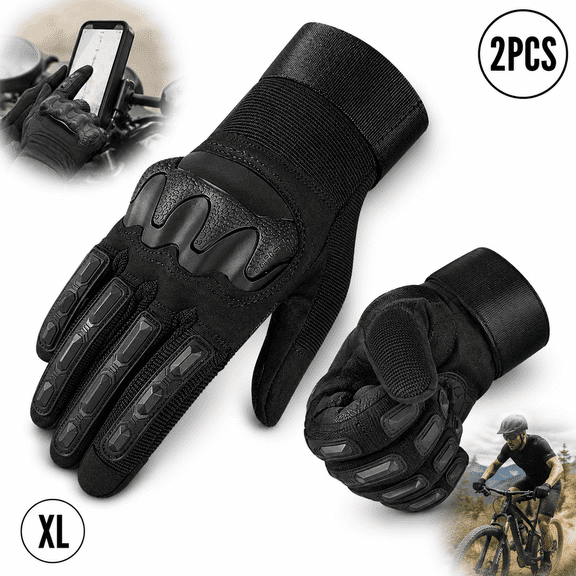 Emlimny 2-Piece Unisex Three-finger Touch Screen Gloves,Lightweight Running Gloves Touch Screen Gloves Liners for Cycling Biking for Men Women, Black, XL