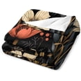 thumbnail image 3 of Black Modern Botanical Elegant Contemporary Blanket French Vintage Euro Style Soft Throw Blanket 30"x40" Flannel Fleece Throw Blanket for Couch Bed Decor Holiday Blanket, 3 of 6