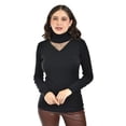thumbnail image 1 of Sueter de cuello alto con detalle de malla Roman Fashion / Juvenil, 37910 (Negro) negro EG, 1 of 5