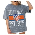 thumbnail image 3 of Women's-Gameday Couture  Gray FC Cincinnati Oversized Mini Rhinestone Classic T-Shirt, 3 of 5