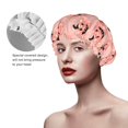 thumbnail image 2 of Kdxio Smiling Pink Pumpkins Print Shower Cap for Women,Elastic and Reusable,Double Waterproof Layers Bathing Hat, 2 of 6