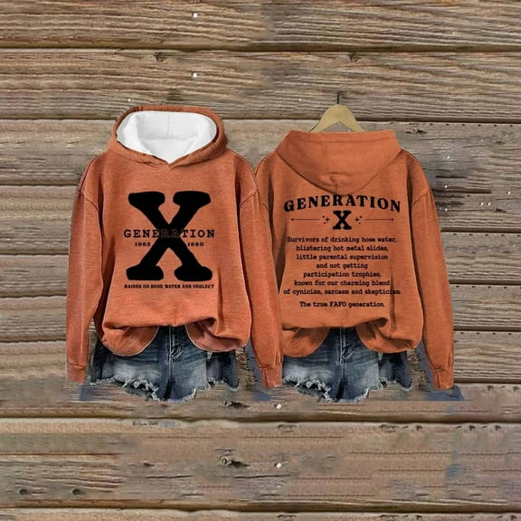 Orange Womens Sweatshirts Generation X Halloween Hoodie Fashionable Top Printed Floral Sweatshirt Hoodie Going Out Tops for Women