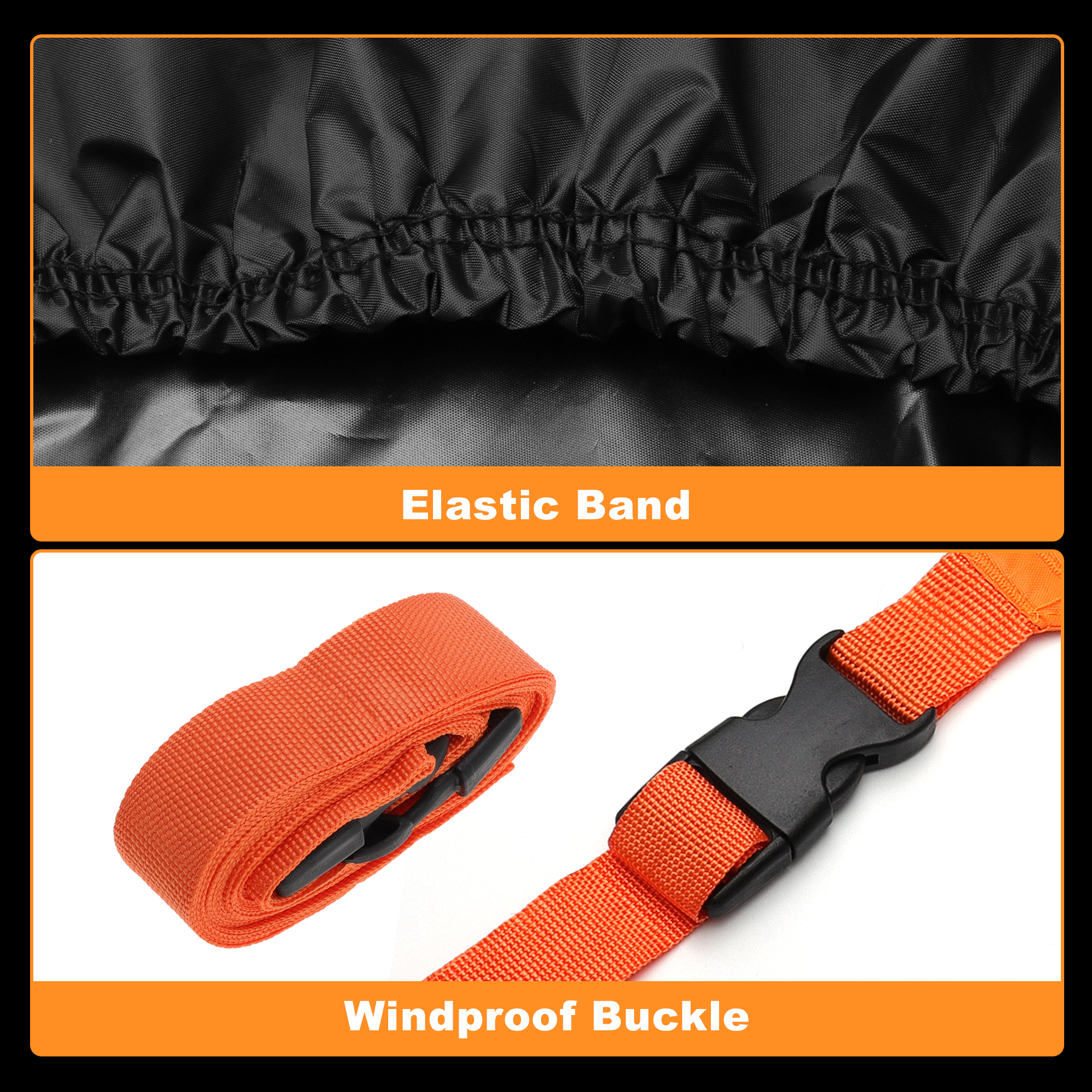 Unique Bargains Side by Side UTV Cover 210D-PU Black Orange for Kawasaki Teryx4