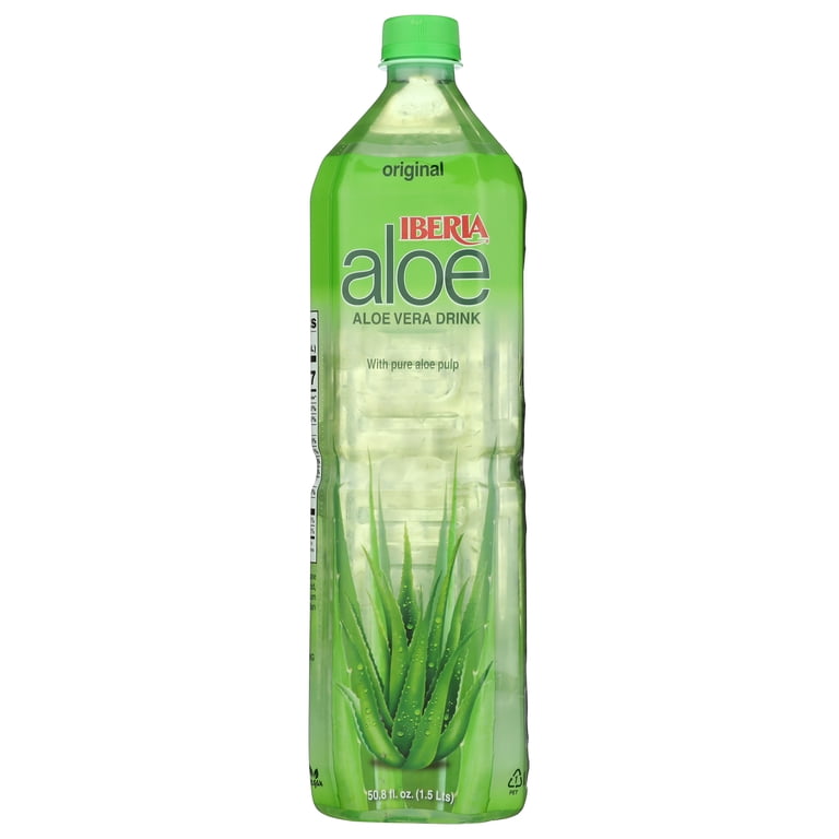Pack of 12, Iberia Aloe Vera Drink with Pure Aloe Pulp, 1.5 lt