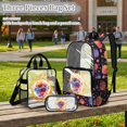 thumbnail image 2 of Kuiaobaty Fire Basketball Print Backpack and Pencil Case Set for Boys Clear Backpack and Lunch Bag Set See Through PVC Bookbag with Pencil Case for School, 2 of 5