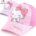 thumbnail image 2 of Sombreros de Sol de Hello Kitty para niñas, gorras con visera de dibujos animados para niños, gorra de béisbol Kawaii para niños al aire libre, los mejores regalos para niños Fivean unisex, 2 of 2