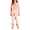 thumbnail image 2 of LIJCC Boys' Girls' Coral Fleece Clothes Set Sweatshirt Top and Pants Winter Warm Soft Fuzzy Homewear Sleepwear Tops(Pink,3-4 Years), 2 of 4