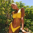 thumbnail image 5 of Coofit Women's Swimsuit Fashion Solid Color Bikini Set Bathing Suit for Beach, 5 of 5