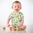 thumbnail image 2 of Watercolor Lemon Leaves Baby Romper Boys Girl Summer Lemons Fresh Fruits Short Sleeve Baby Jumpsuit Cozy Baby Bodysuit, 2 of 6