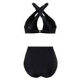 thumbnail image 5 of SELONE Tankini Bathing Suits for Women 2 Piece Bikini Hawaiian Flower Print Conservative Beach Beachwear Fashion Tummy Control Swimsuits Plus Size Bathing Suit for Women Tummy Control Blue XXXL, 5 of 6