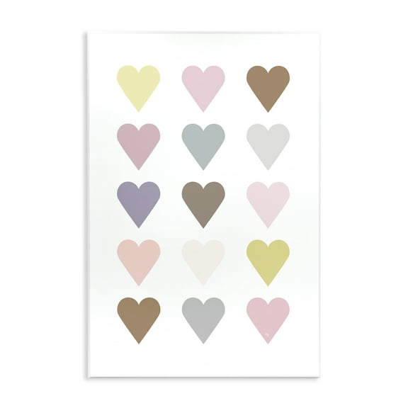 Stupell Industries Soft Pastel Hearts Abstract Painting Unframed Art Print Wall Art, 10 x 15