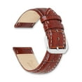 thumbnail image 3 of 20mm Brn Croc Dark Stitch Slvr-tone Buckle Watch Band, 3 of 4