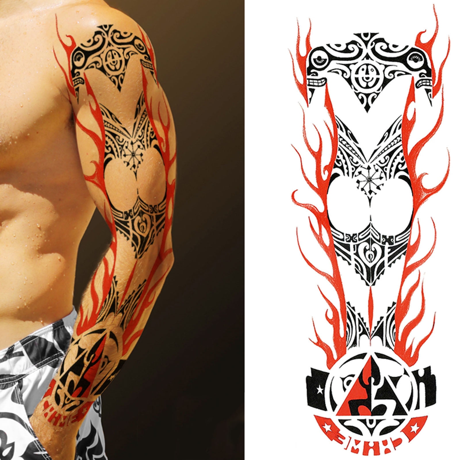 TANGNADE Men Arm Tattoo Temporary Tattoos Sticker Fake Tatoo Hot 3D Art  Waterproof D 