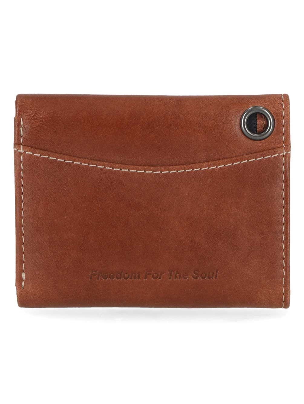 Harley-Davidson Men's Embossed Willie G Skull Tri-Fold Leather Wallet - Brown, Harley Davidson