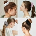 thumbnail image 4 of Papapt 4PCS Big Satin Silk Scrunchies for Women Thick Hair, 6.3Inches Extra Large Scrunchy Oversized Thick Elastic Hair Ties Bands Ponytail Holders Jumbo Scrunchies (Black White Pink Silvergray), 4 of 11