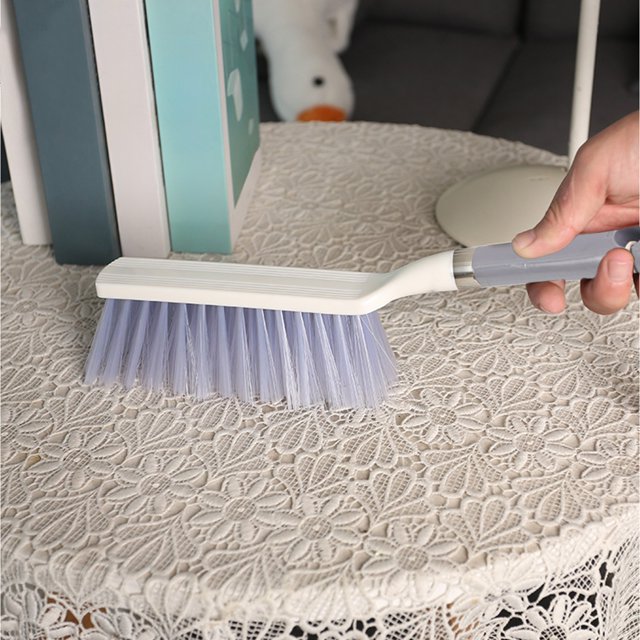 Isvgxsz Clearance Hand Broom Brush, Dust Brush for Cleaning, Wood Block Hand Brush, Soft Bristle Cleaning Brush for Car Bed Furniture Clothes Garden Couch Draft (Curved Handle)