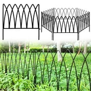 Thealyn Decorative Metal Garden Fence 18"x18" (5 Panels, Total Length 7.5 feet), Metal Border Folding Fence, Landscape Fencing for Flower Bed, Trees, Animal Barrier