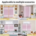 thumbnail image 6 of Pink Striped Kitchen Curtains 96 Inch Length, Luxurious White Stripes Modern Abstract Art Grommet Top Bedroom Living Room Curtains, Light Filtering Cafe Curtain Drapes 2 Panels Set 104''x96'', 6 of 9