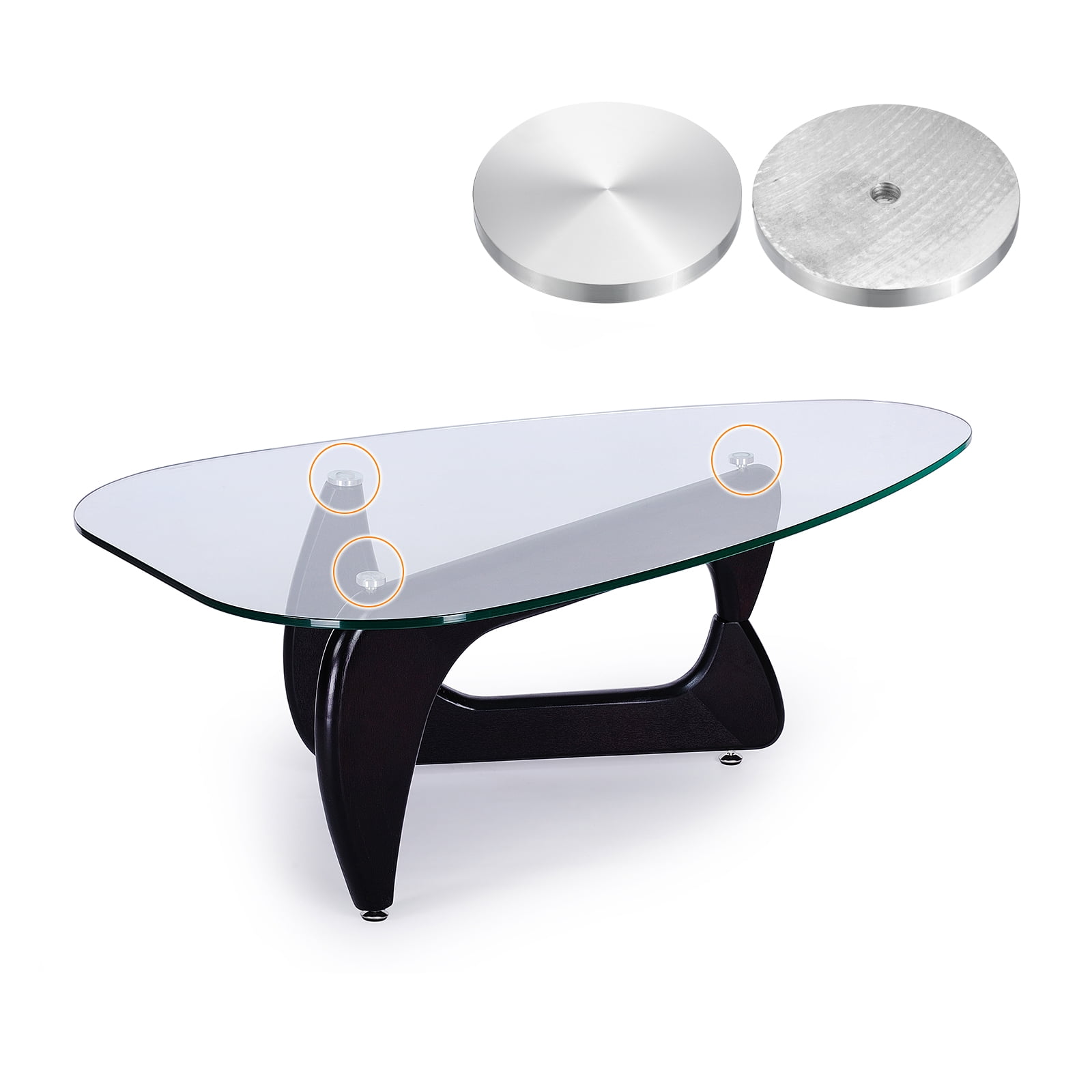 M10 Thread 80mm Diameter Round Shape Aluminum Disc Hardware 4pack Aluminum Circle Disc Glass Top Adapter for Glass Table