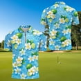 thumbnail image 4 of Aplkyhs Tropical Lemon Flower Matching Couple Sport Shirts Quarter Zip Matching Golf Shirts for Couple Lightweight Mens Hawaiian Shirt Moisture Wicking Suitable for Outdoor Sports, 4 of 6