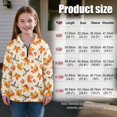 thumbnail image 2 of Xoenoiee Maple Leaves Hummingbird Print Girls Oversized Hoodies Casual Long Sleeve Half Zipper Sweatshirt Thanksgiving Drop Shoulder Pullover Tops Sportswear, 13-14 Years, 2 of 7