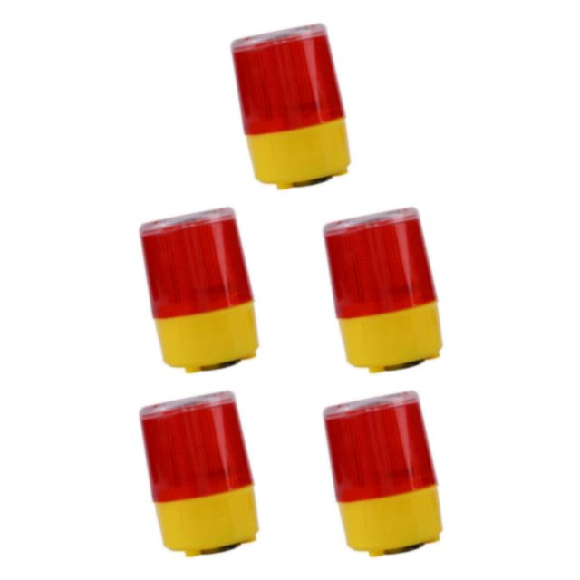 ZheElen Versatile Solar LED Round Caution Light Multi-Purpose Traffic Alarm Flash Light Type D 5Set