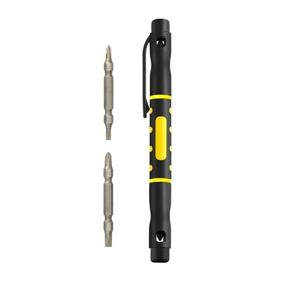 Multifunction 4 in 1 Pen type Screwdriver with Magnetic Tips Double Ended Crossing Flathead Tips Pocket Screwdriver