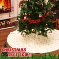 thumbnail image 2 of Christmas Tree Skirt, 72 Inches Large White Xmas Tree Skirt Cover with Gold Sequin Snowflakes Soft Plush Thick Faux Fur Tree Skirt for Christmas New Year Decorations Holiday Party, 2 of 7