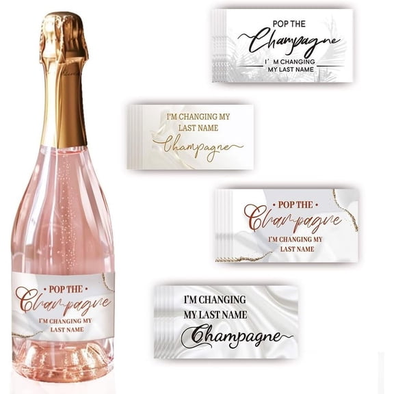 40pcs Wine Label Mini Champagne Labels 4 Styles Wine Bottle Labels Waterproof Adhesive Bridesmaid Sticker Wine Bottle Tags for Bridesmaid Proposal (I'm Changing My Last Name) Mixed Color