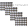 thumbnail image 3 of Newbridge Farmhouse Buffalo Check Rustic Cotton Placemats - Cottage Style Farmhouse Gingham Check Reversible Placemats - Set of 4 Placemats, Taupe, 3 of 4