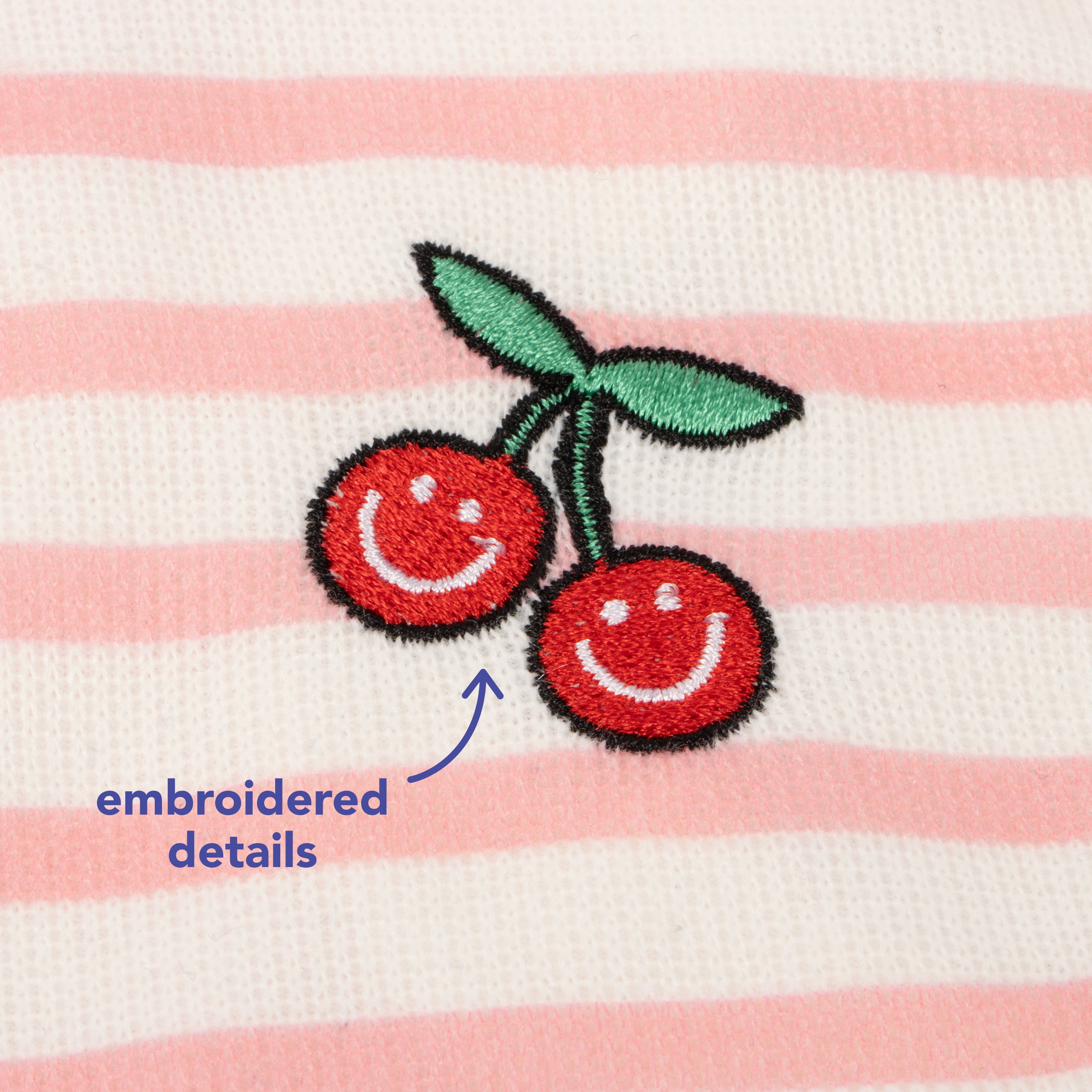 Oodles Pink Striped Cherries Pleated Tennis Spring Dog Dress, Small