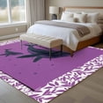 thumbnail image 4 of 5'x8' Area Rugs, Purple Whale Indoor Outdoor Area Rug for Living Room Bedroom, Spring Botanical Purple Leaf Board Washable Bathroom Rugs Kitchen Floor Carpet Mats Home Decor Aesthetic, 4 of 8