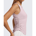 thumbnail image 3 of G4Free Lyocell Ruched Side Workout Tank Tops Woman High Neck Waist Length Gym Tanks Soft Relaxed Fit for Training, 3 of 8