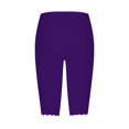 thumbnail image 5 of Jxximdong Leggings for Women Capri Leggings For Women Knee Length Capri Leggings Summer Cropped Pants Casual Solid Comfy Capris Purple XL Yoga Pants, 5 of 5