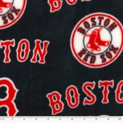 MLB Boston Red Sox 58" 100% Polyester Fleece Sports Logo Fabric By the Yard, Blue and Red