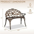thumbnail image 6 of Ktaxon Outdoor Patio Park Garden Bench Courtyard Leisure Rose Cast Aluminum, Outdoor Loveset, Bronze, 6 of 9