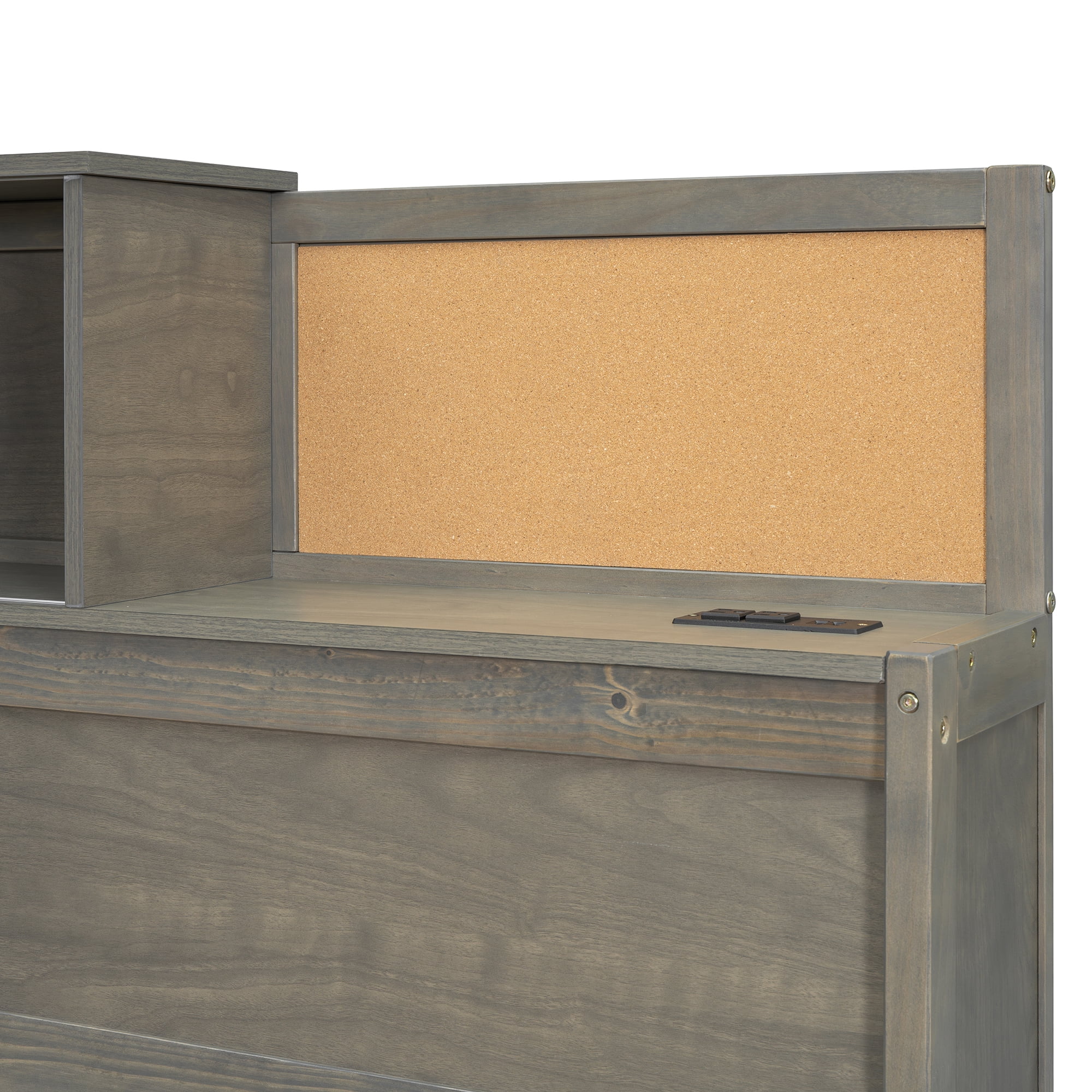 Sailvan Full Size Wooden Daybed with 3 Storage Drawers, Upper Soft Board, Shelf, Set of Sockets