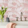 thumbnail image 6 of FUDAKUNA 10Sheet Waterproof Peel and Stick Tile Transfer Wall Sticker 5.91"x5.91" Pink Gold Vinyl Removable Tiles Backsplash, 6 of 8
