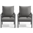thumbnail image 5 of DELMANGO 2 Pieces Outdoor Furniture Patio Chairs, All Weather Patio Dining Chairs, Outdoor Bistro Armchairs with Cushions, for Conversation, Porch, Deck, Balcony, Grey, 5 of 6