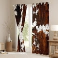 thumbnail image 3 of Milk Cow Print Curtains & Drapes,Black Brown Cowhide Window Curtains,Farmhouse Rustic Animal Skin Blackout Curtains,Bull Cattle Window Treatments Bohemian Exotic Decor, 3 of 6