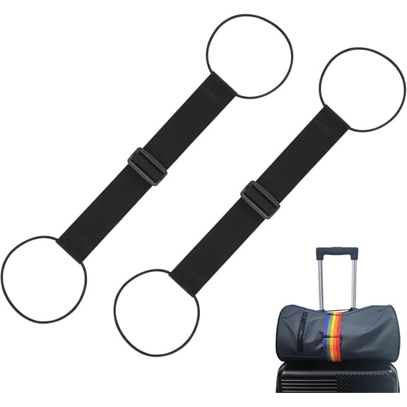 2 Pack Waterproof Adjustable Luggage Connector Straps - Wear-Resistant Elastic Suitcase Bundling Belt, Heavy Duty Travel Accessory for Carry-On Checked Bags, for Business and Vacation
