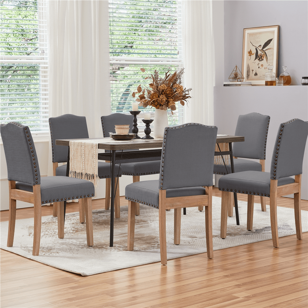 Renwick 2PCS Upholstered Dining Chairs, Dark Gray