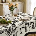 thumbnail image 5 of Black Leaves Fabric Waterproof Tablecloth,Rectangle Watercolor Wrinkle Oil-Proof Resistant Table Cover for Dining Table, Buffet Parties and Campin,(60" x 84" inch), 5 of 6