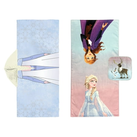 Disney Frozen 2 Elsa Hooded Towel & 2PC Bath Set