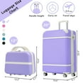 thumbnail image 2 of 20 Inch Carry On Luggage with Cosmetic Case, Airline Approved Travel Suitcase with TSA Lock, Telescoping Handle& Double Spinner Wheels, Lightweight ABS Hardside Luggage with Wrapped Corner, Purple, 2 of 8